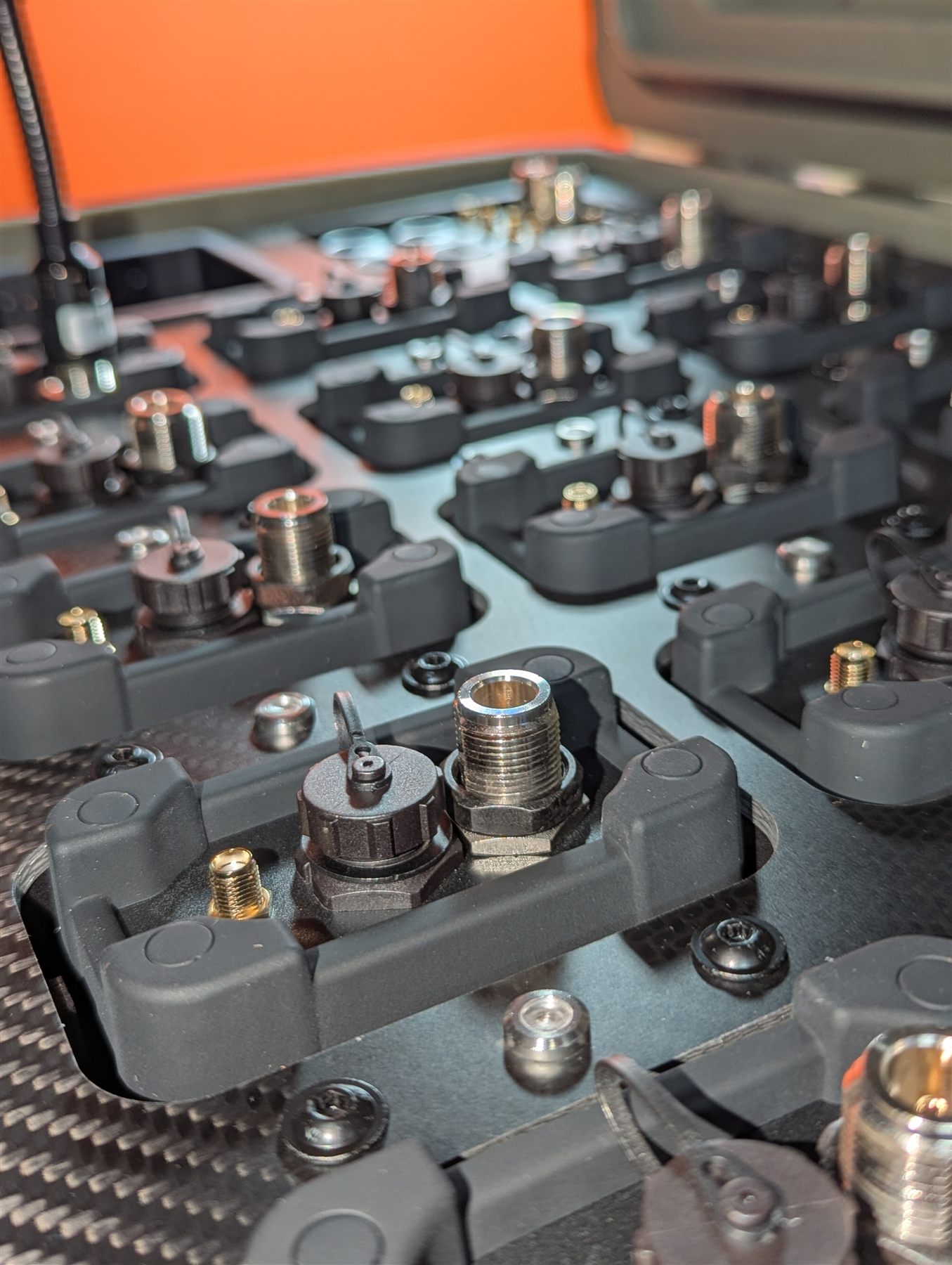 Close view of RM-2 radios secured inside the Response Crate